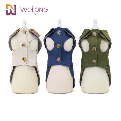 ปุ่มเปิดฝุ่น Cat Winter Wear Plaid Cotton Canvas Pet Windbreaker For Dogs