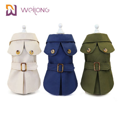 ปุ่มเปิดฝุ่น Cat Winter Wear Plaid Cotton Canvas Pet Windbreaker For Dogs