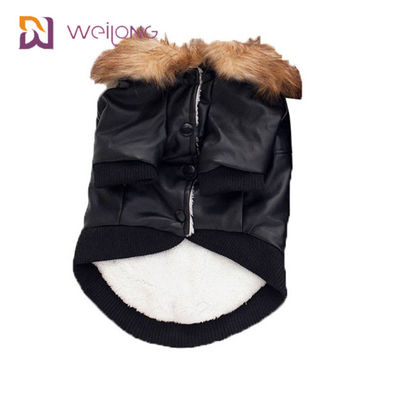กำหนดเอง Faux Fur Leatheret Pet Coat Dog Winter Clothes