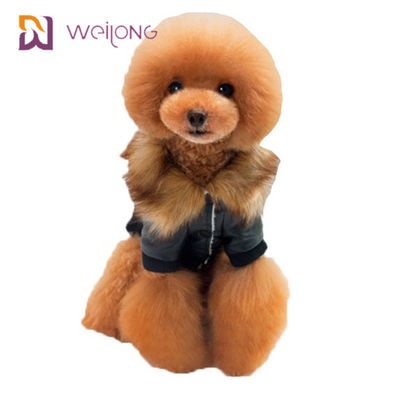 กำหนดเอง Faux Fur Leatheret Pet Coat Dog Winter Clothes