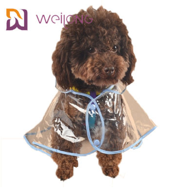 เสื้อกันฝนสำหรับสัตว์เลี้ยงโปร่งใส PVC ฤดูใบไม้ผลิฤดูร้อน Light Clear Dog Raincoat
