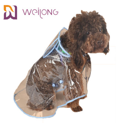 เสื้อกันฝนสำหรับสัตว์เลี้ยงโปร่งใส PVC ฤดูใบไม้ผลิฤดูร้อน Light Clear Dog Raincoat