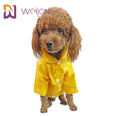 เสื้อกันฝนสำหรับสัตว์เลี้ยงน้ำหนักเบา PU Leather Windproof Puppy Rain Jacket