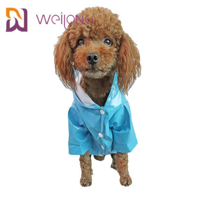 เสื้อกันฝนสำหรับสัตว์เลี้ยงน้ำหนักเบา PU Leather Windproof Puppy Rain Jacket