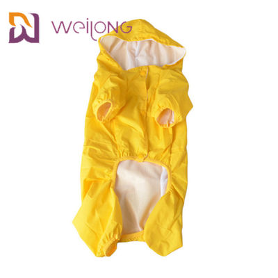 เสื้อแจ็คเก็ตกันฝนสุนัขสีเหลืองน้ำหนักเบา PU Leather Windproof MESH Lining