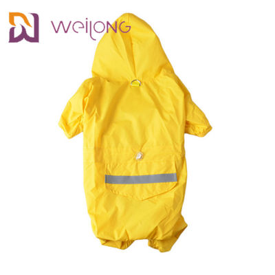 เสื้อแจ็คเก็ตกันฝนสุนัขสีเหลืองน้ำหนักเบา PU Leather Windproof MESH Lining