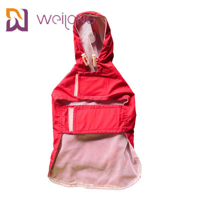 Velcro เปิดกระเป๋าเสื้อกันฝนสัตว์เลี้ยงซับในตาข่าย Xl เสื้อกันฝนสุนัข