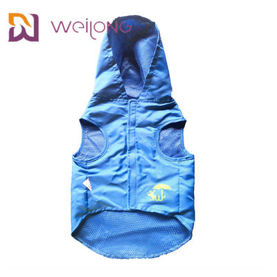 เสื้อกันฝนสำหรับสัตว์เลี้ยงกันน้ำแบบเปิด Velcro สีน้ำเงิน XS-XL