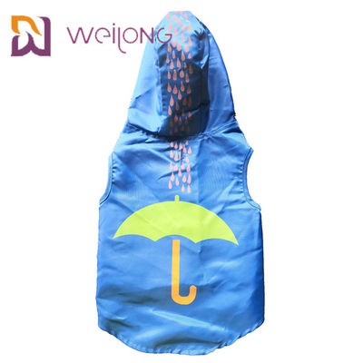 เสื้อกันฝนสำหรับสัตว์เลี้ยงกันน้ำแบบเปิด Velcro สีน้ำเงิน XS-XL