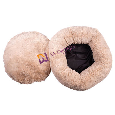 Donut Round Plush Dog Bed ต่อต้านความวิตกกังวล Cozy Calming Soft Luxury Pet Bed