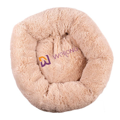 Donut Round Plush Dog Bed ต่อต้านความวิตกกังวล Cozy Calming Soft Luxury Pet Bed