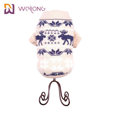 ฤดูใบไม้ร่วงและฤดูหนาวเสื้อกันหนาว Snowflake Argyle ถักสุนัข Customized