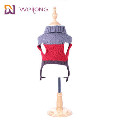 การจับคู่สีเสื้อผ้าสัตว์เลี้ยงที่กำหนดเอง ISO9001 WMT จัมเปอร์สุนัขถัก