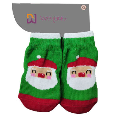 Traction Control Cotton ถุงเท้าสัตว์เลี้ยงแบบกำหนดเองสำหรับสุนัข Indoor Nonskid Knit Socks