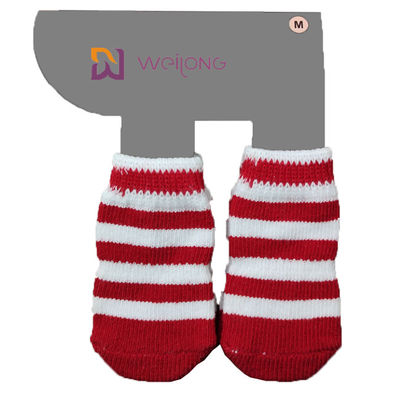 Traction Control Cotton ถุงเท้าสัตว์เลี้ยงแบบกำหนดเองสำหรับสุนัข Indoor Nonskid Knit Socks