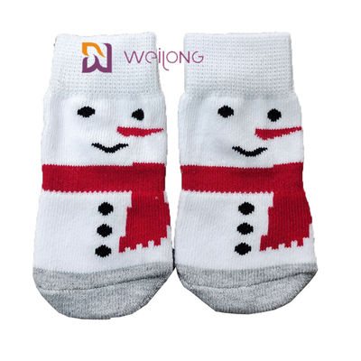 Traction Control Cotton ถุงเท้าสัตว์เลี้ยงแบบกำหนดเองสำหรับสุนัข Indoor Nonskid Knit Socks