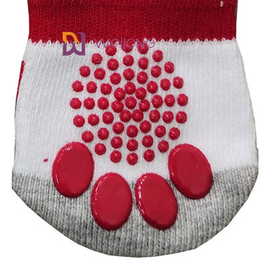 Traction Control Cotton ถุงเท้าสัตว์เลี้ยงแบบกำหนดเองสำหรับสุนัข Indoor Nonskid Knit Socks