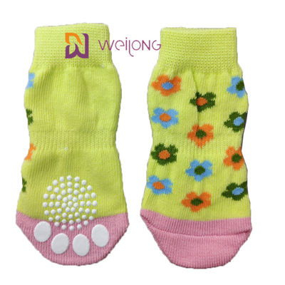 Pet Anti Slip ถักถุงเท้าสุนัขและถุงเท้าแมวพร้อมยางเสริม Paw Protector
