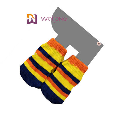 Cat / Dogs Stripe ถุงเท้าสัตว์เลี้ยงสำหรับวันหยุดที่กำหนดเอง Cotton Paw Protector For Walking