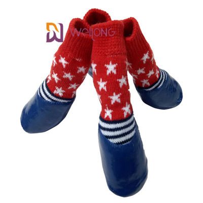 ถุงเท้าสำหรับสัตว์เลี้ยงกันน้ำพร้อมสายรัดยางรองพื้นกริปเปอร์ Outdoor Anti Slip Dog Socks Boot