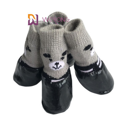 ถุงเท้าสำหรับสัตว์เลี้ยงกันน้ำพร้อมสายรัดยางรองพื้นกริปเปอร์ Outdoor Anti Slip Dog Socks Boot